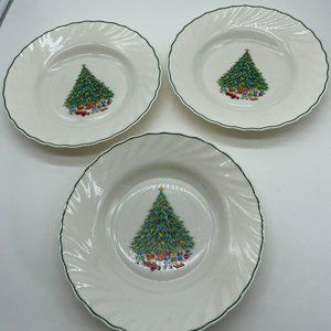 4 Salem Noel Rimmed Soup Bowl Bowls  Christmas Tree Holiday